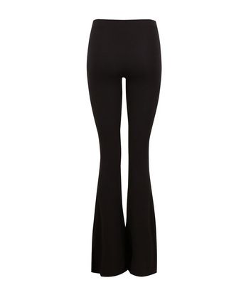Black Side Split Flared Trousers | New Look