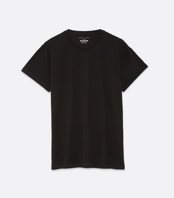 Image of Black Roll Short Sleeve T-Shirt New Look