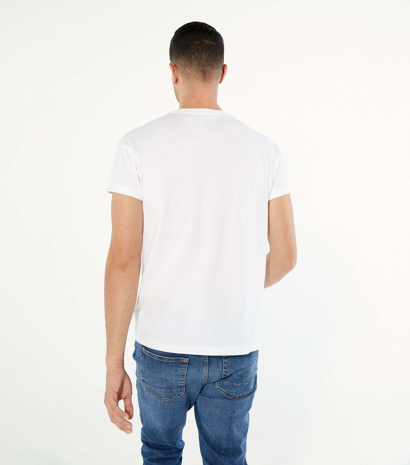 White Roll Short Sleeve T-Shirt  Image 4