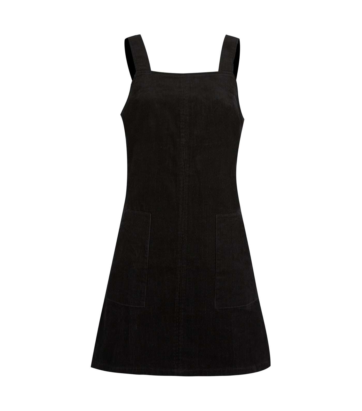 Black Cord Mini Pinafore Dress