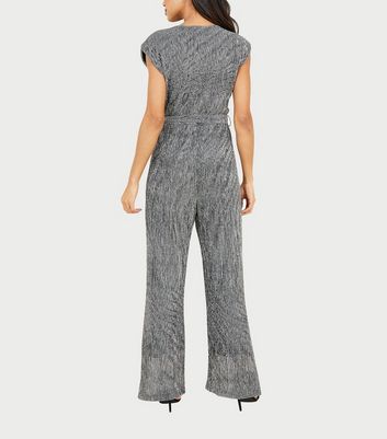 New look wrap jumpsuit in store silver glitter