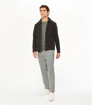 Grey Check Trousers | New Look