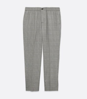 Image of Grey Check Trousers New Look