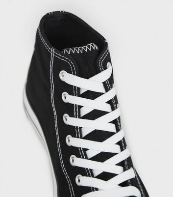 shop for Black Canvas High Top Trainers New Look Vegan at Shopo