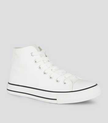 White Canvas High Top Trainers