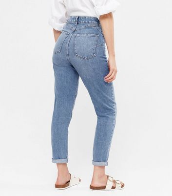 blue waist enhance tori mom jeans