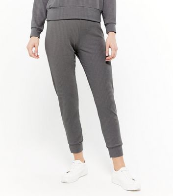 Petite Grey Ribbed Hoodie and Joggers 
