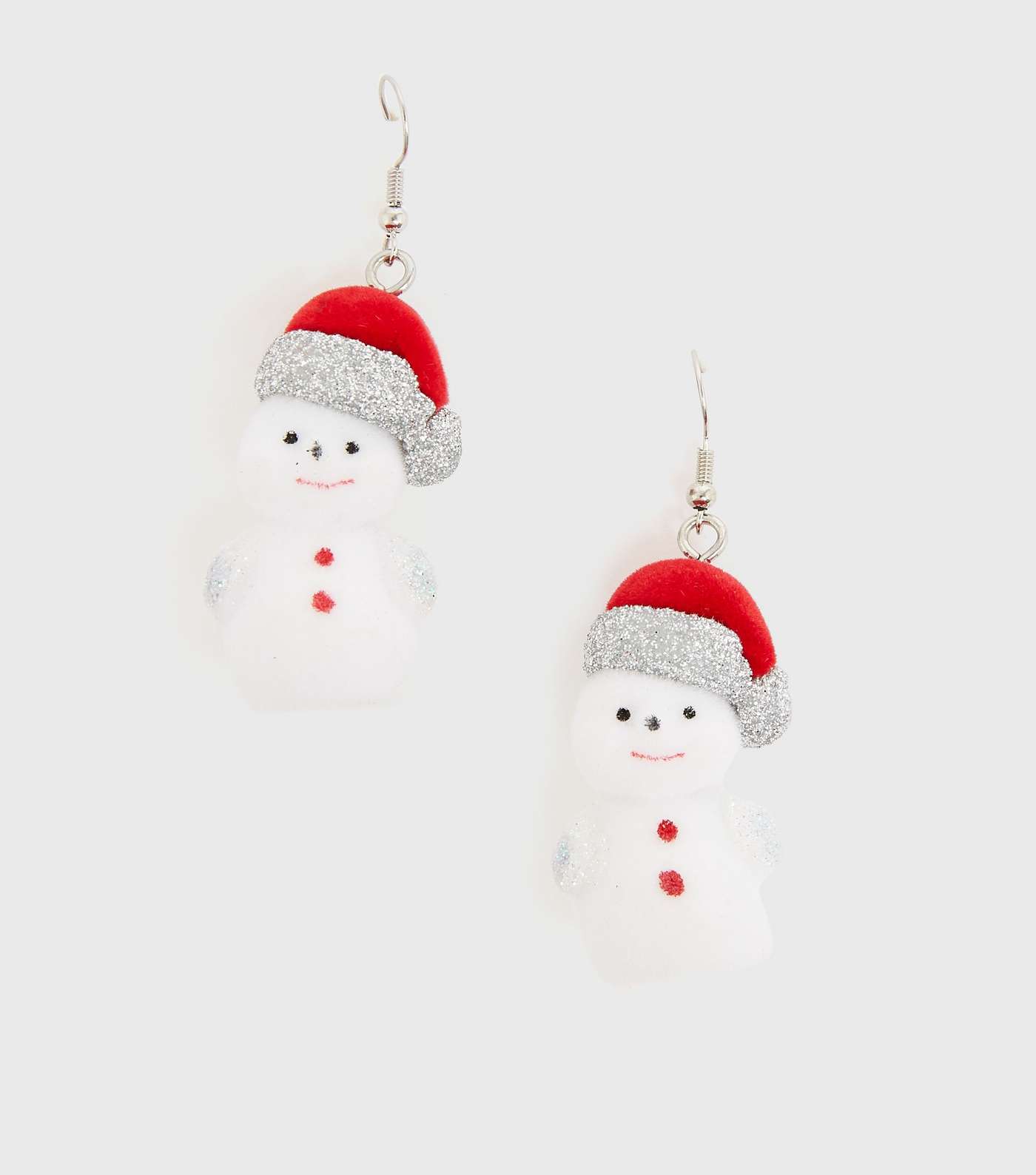Multicoloured Glitter Christmas Snowman Earrings