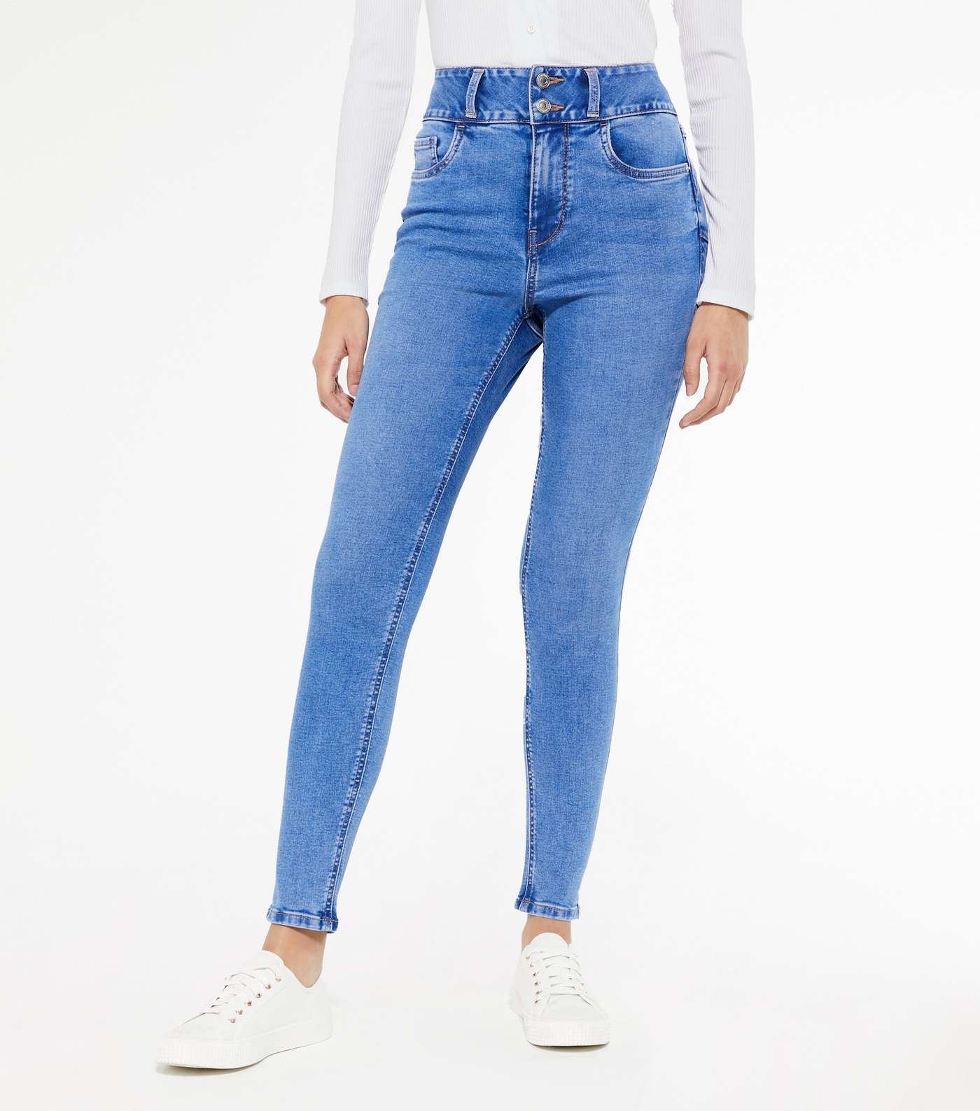 Bright Blue 'Lift & Shape' High Waist Yazmin Skinny Jeans Image 2