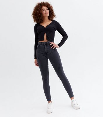Black Washed High Waist Ashleigh Skinny Jeans