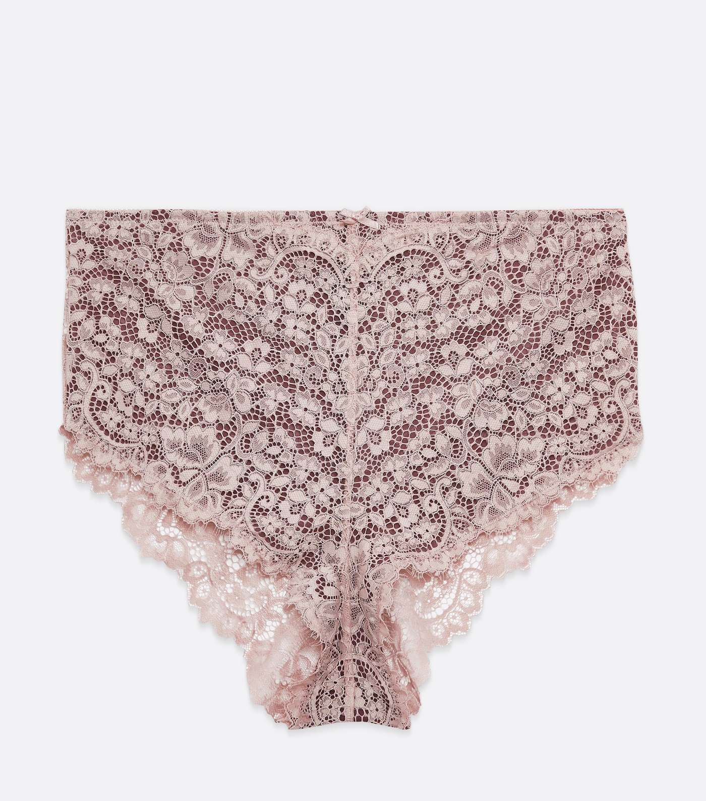 Curves Mid Pink Lace High Waist Briefs Image 5