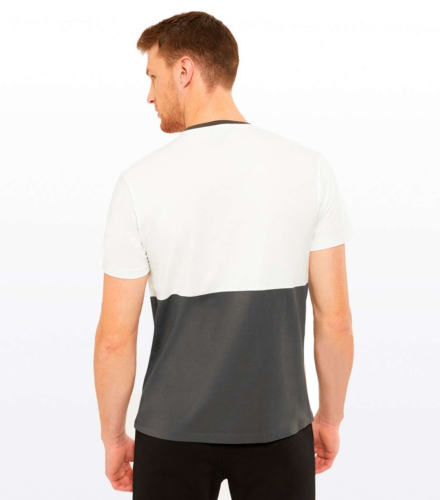 Dark Grey NYC Embroidered Colour Block T-Shirt Image 4