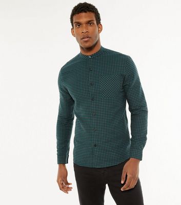 dark green check shirt