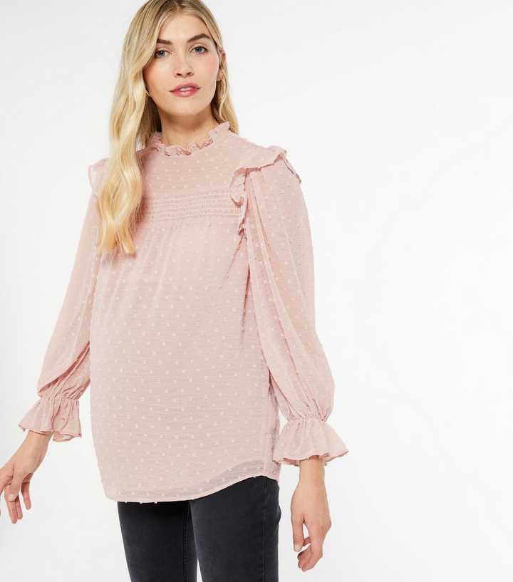 pale pink chiffon blouse
