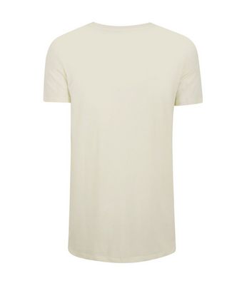 Image of Cream Plain Jersey Long T-Shirt New Look