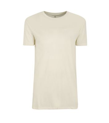Cream Plain Jersey Long T-Shirt | New Look