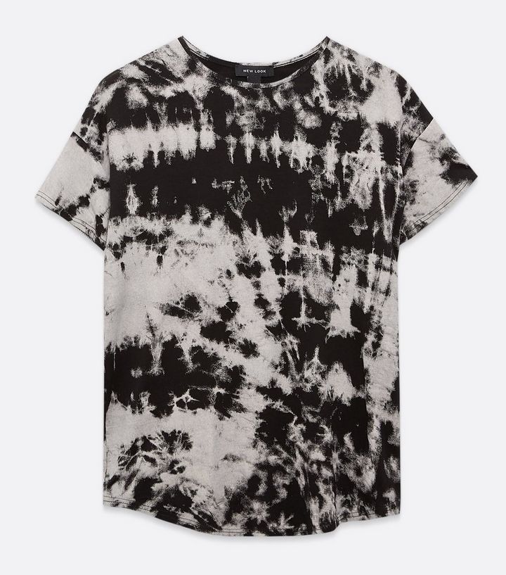 Black Tie Dye T Shirt New Look