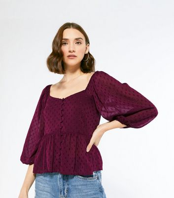 Burgundy chiffon sale top