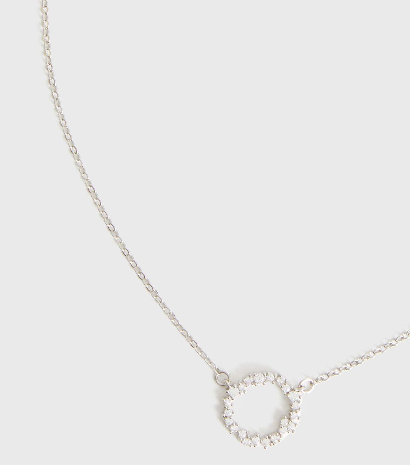 Silver Diamanté Circle Necklace  Image 2