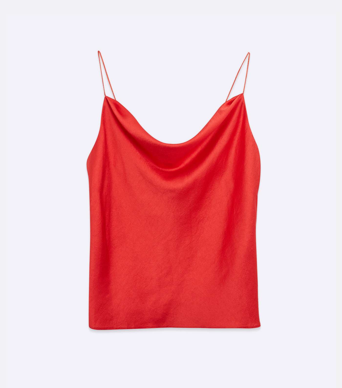 Red Satin Cowl Neck Cami Image 5