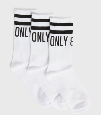 Image of Only & Sons White Stripe Socks New Look