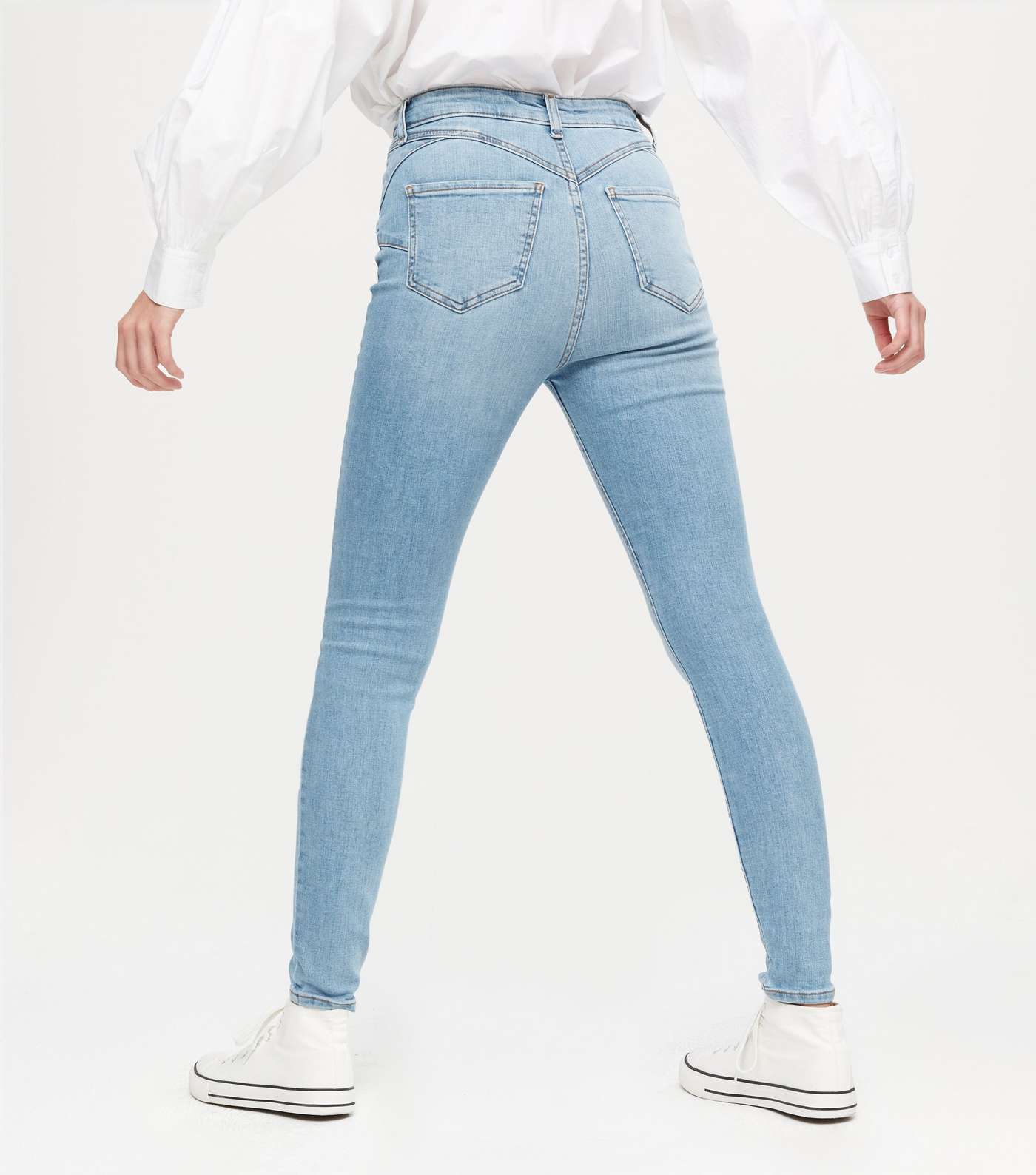 Pale Blue Light Wash Lift & Shape Jenna Skinny Jeans Image 3