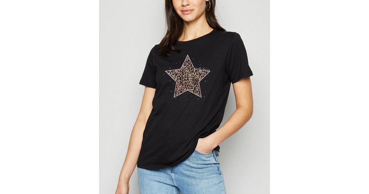 leopard print star t shirt