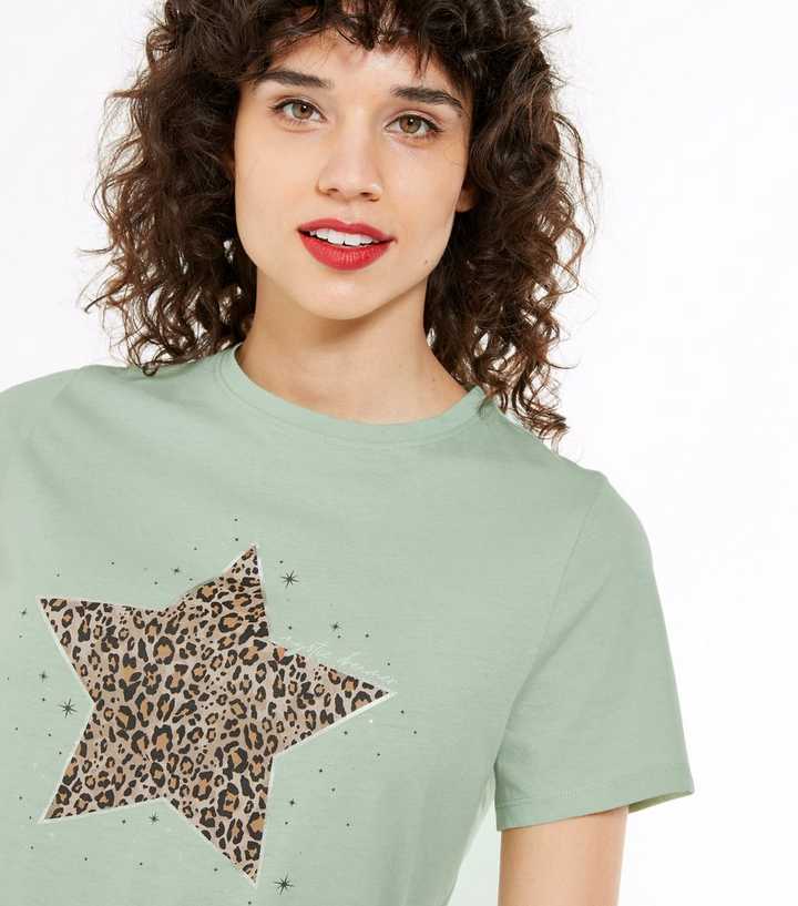 leopard print star t shirt