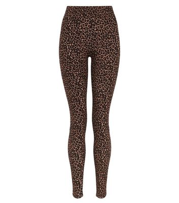 Brown Leopard Print High Waist Leggings 