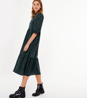 new look green smock dress