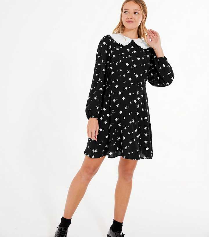 Black Star Frill Collar Mini Dress 