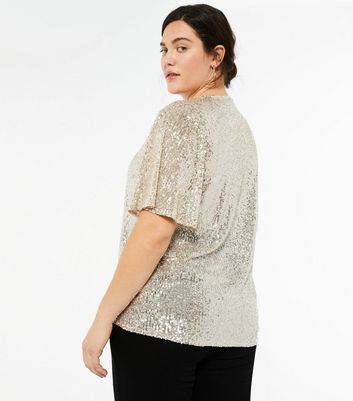 sequin tie front top