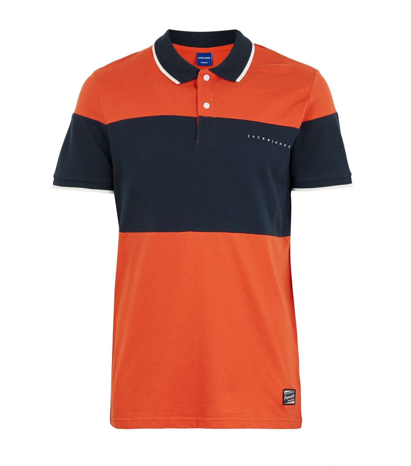 Jack & Jones Orange Contrast Stripe Polo Shirt