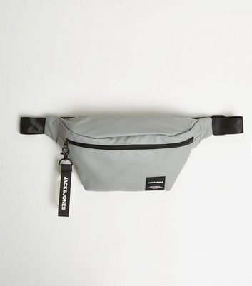 Jack & Jones Grey Zip Front Bum Bag New Look