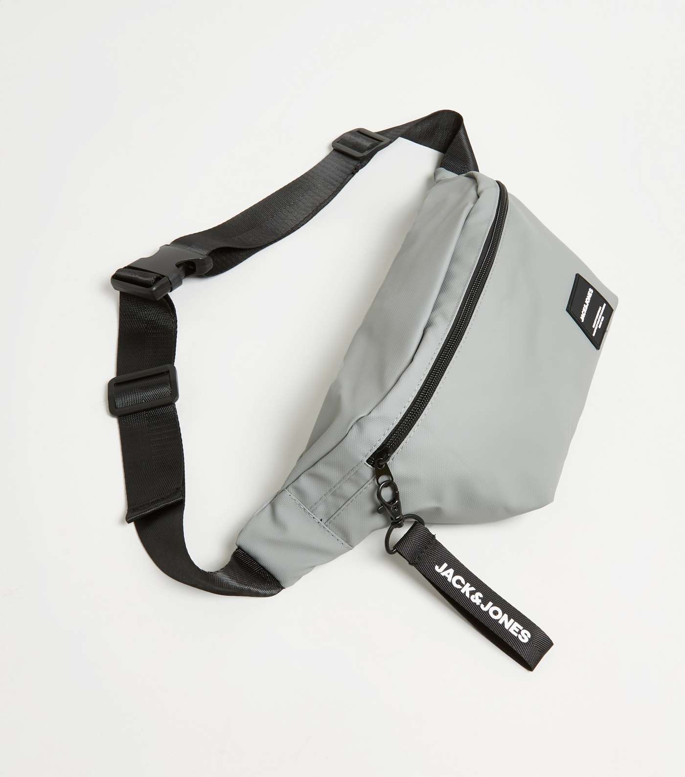 Jack & Jones Grey Zip Front Bum Bag Image 2