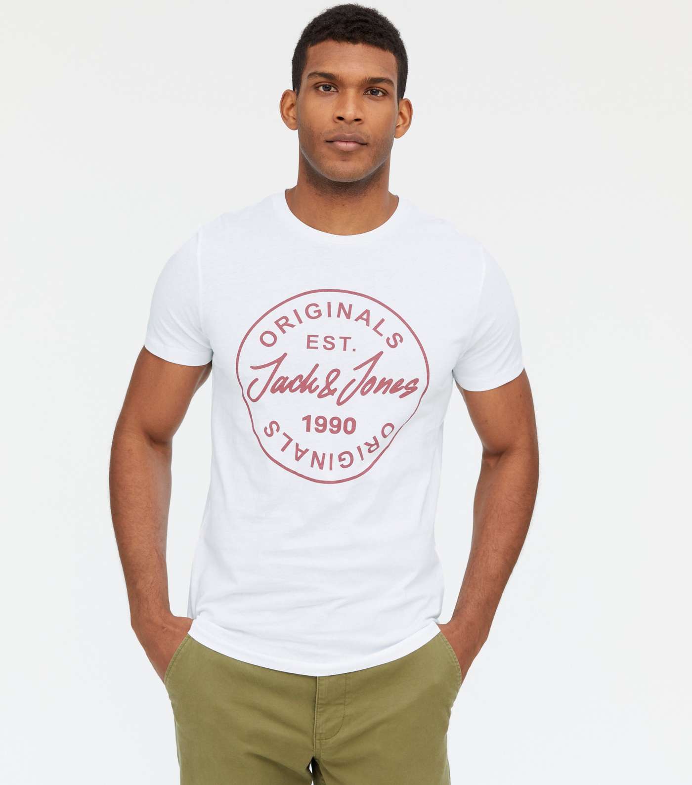 Jack & Jones White Circle Logo T-Shirt