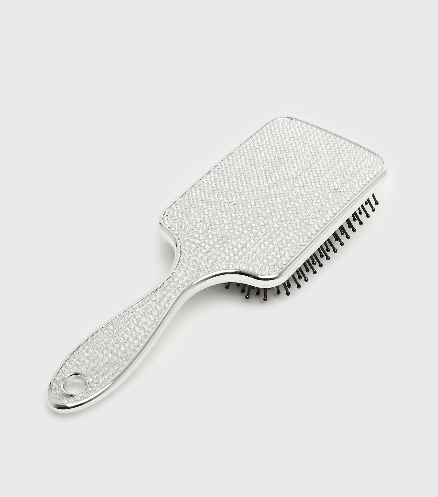 Silver Diamanté Paddle Hair Brush Image 2