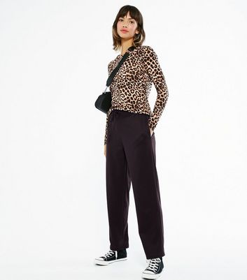 black wide leg joggers