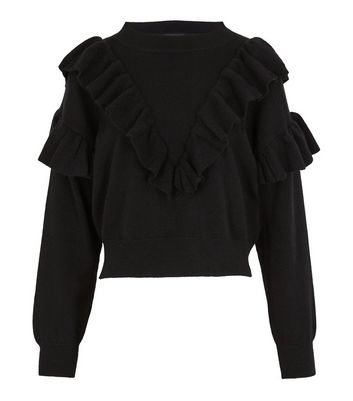 black frilly jumper