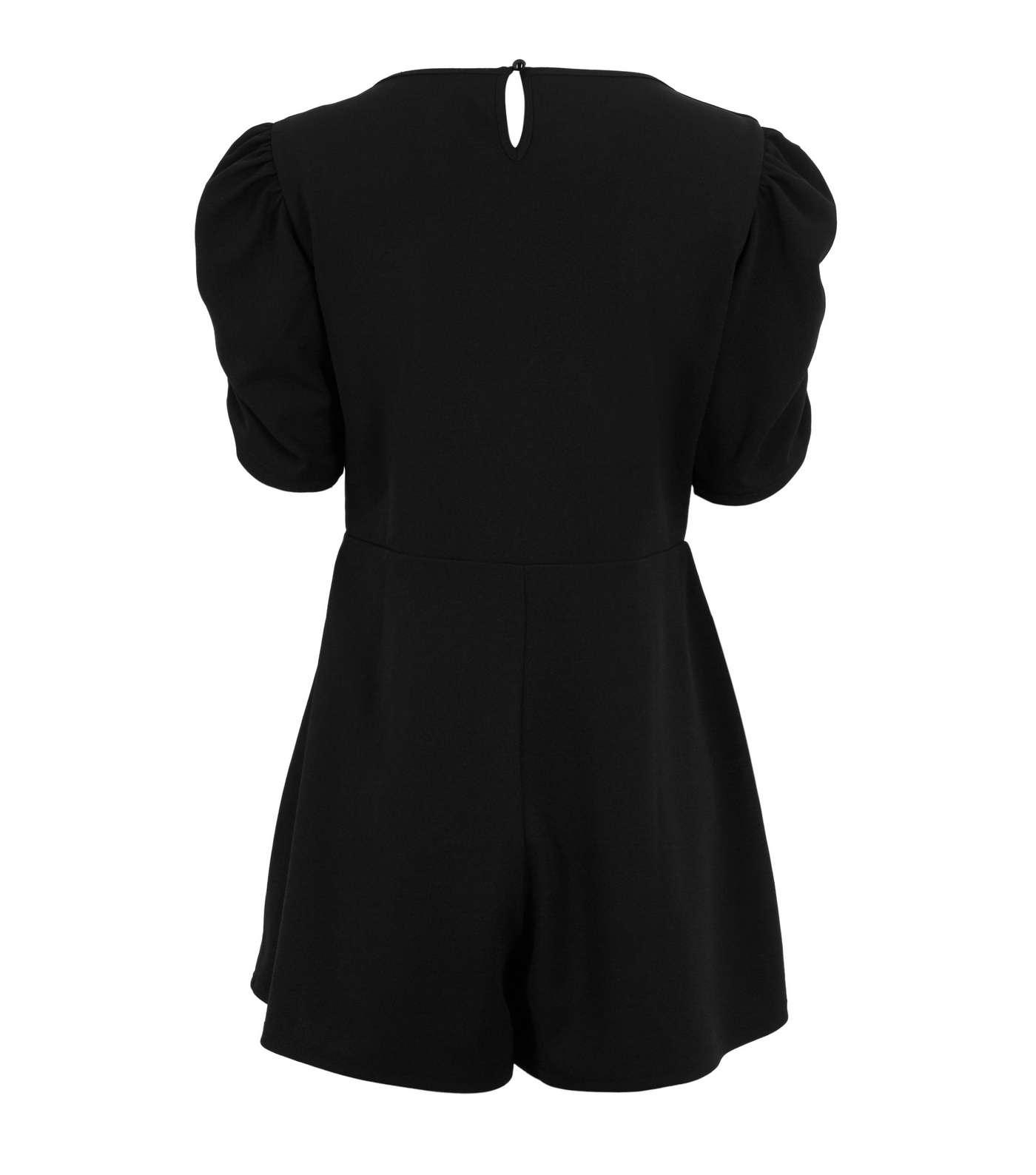 Cameo Rose Black Puff Sleeve Square Neck Playsuit Image 2