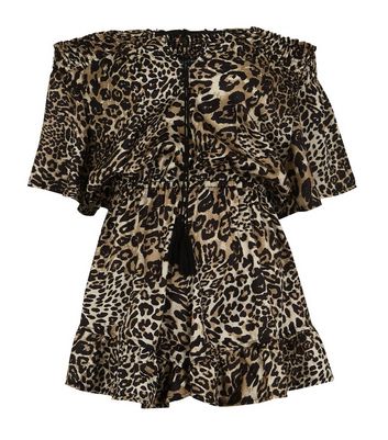 Leopard print bardot playsuit online