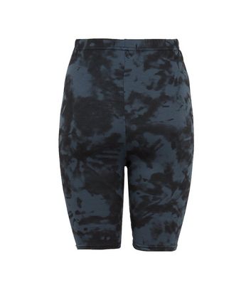 Image of Cameo Rose Black Tie Dye Cycling Shorts New Look