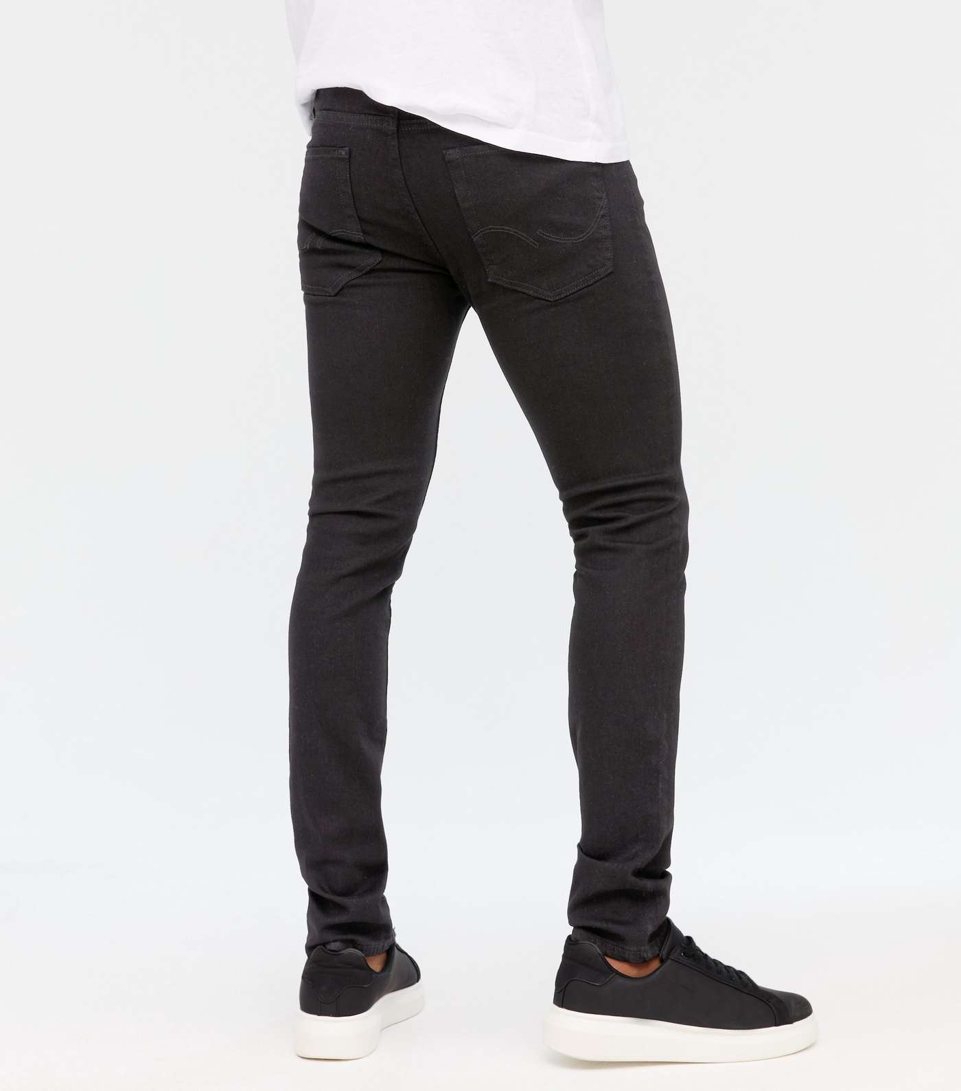 Jack & Jones Black Ripped Skinny Jeans  Image 4