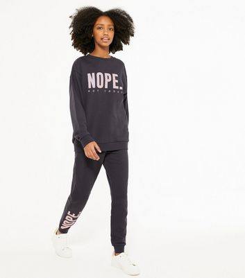 girls dark grey joggers