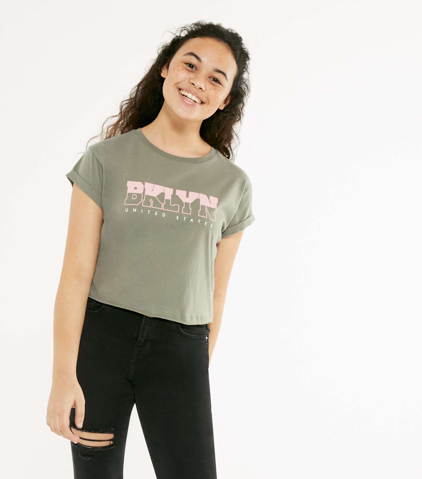 Girls Khaki Brooklyn Logo T-Shirt