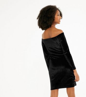 Girls black hot sale velvet dress