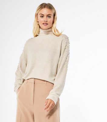 Cream jumper with pearls best sale