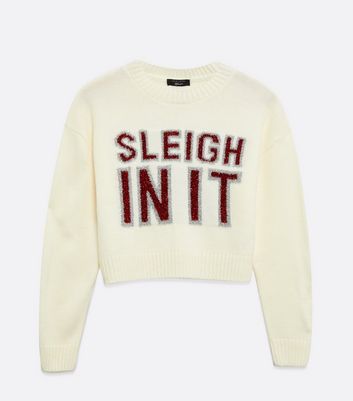 Glitter Slogan Christmas Jumper 