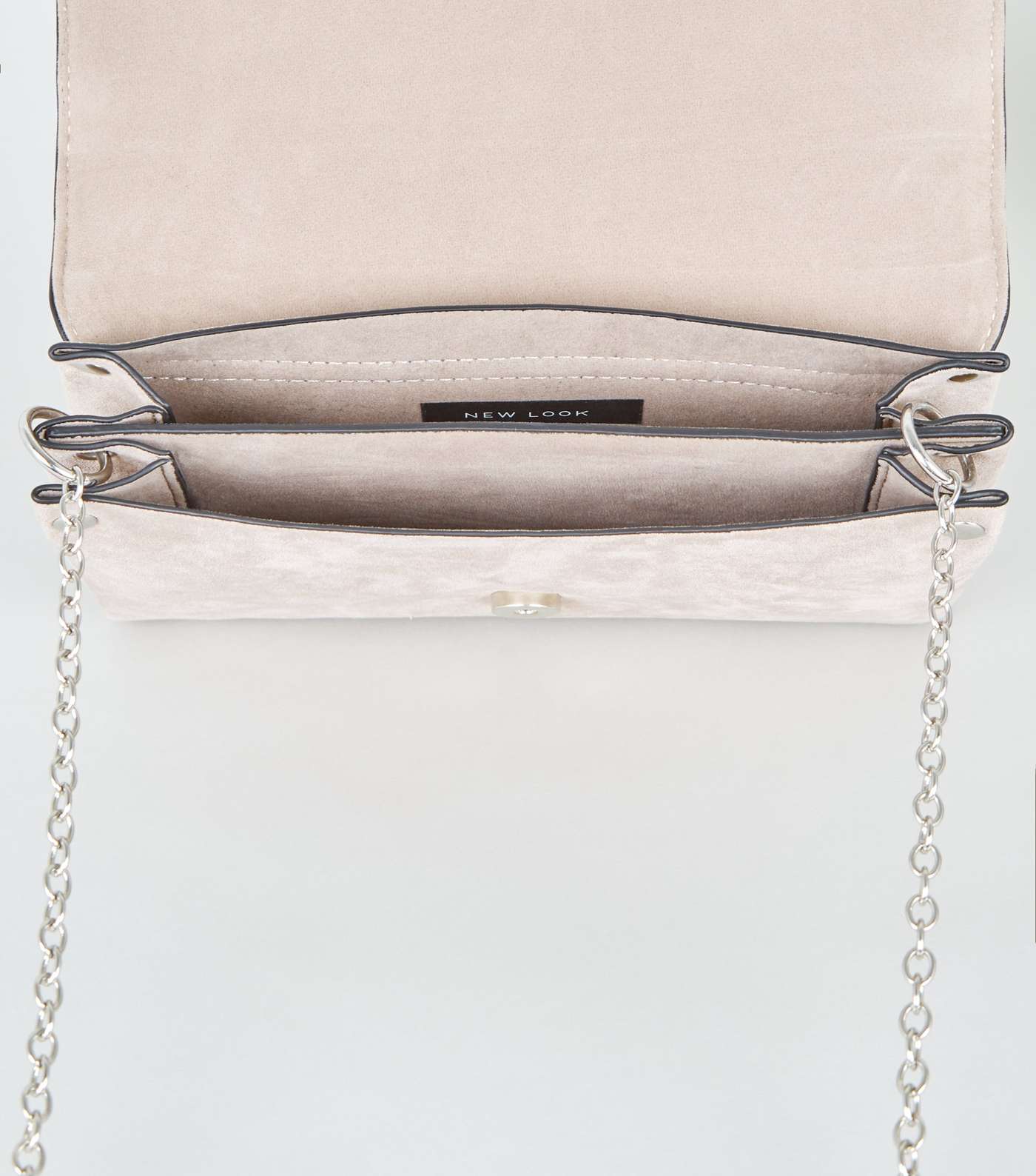 Grey Suedette Chain Shoulder Bag Image 4