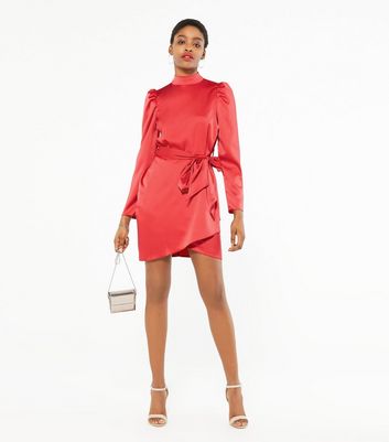 Mini red hotsell satin dress